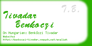 tivadar benkoczi business card