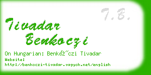 tivadar benkoczi business card